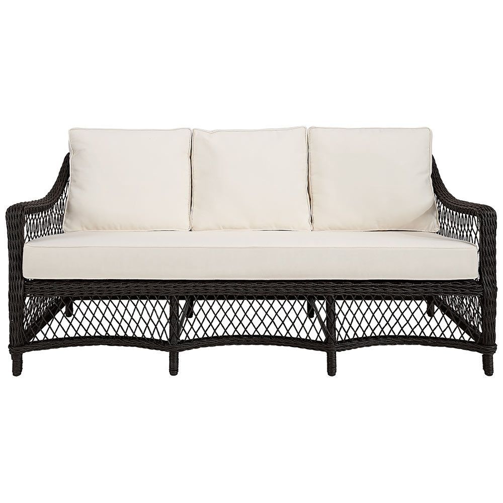 Marbella sofa black twisted rattan excl. cushion