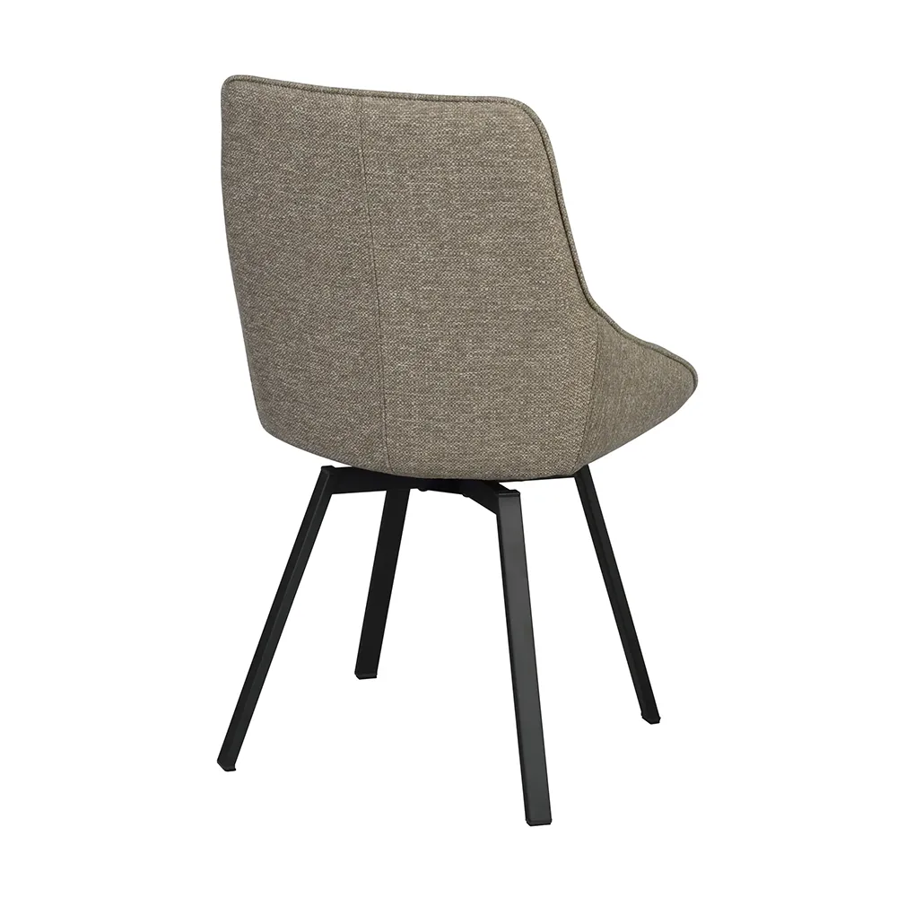 Alison dining chair darkbeige fabric/black metal legs