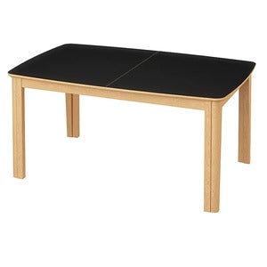 SM107 Dining table 101x160-316-368 cm Natural oiled oak - Black Nanolaminate