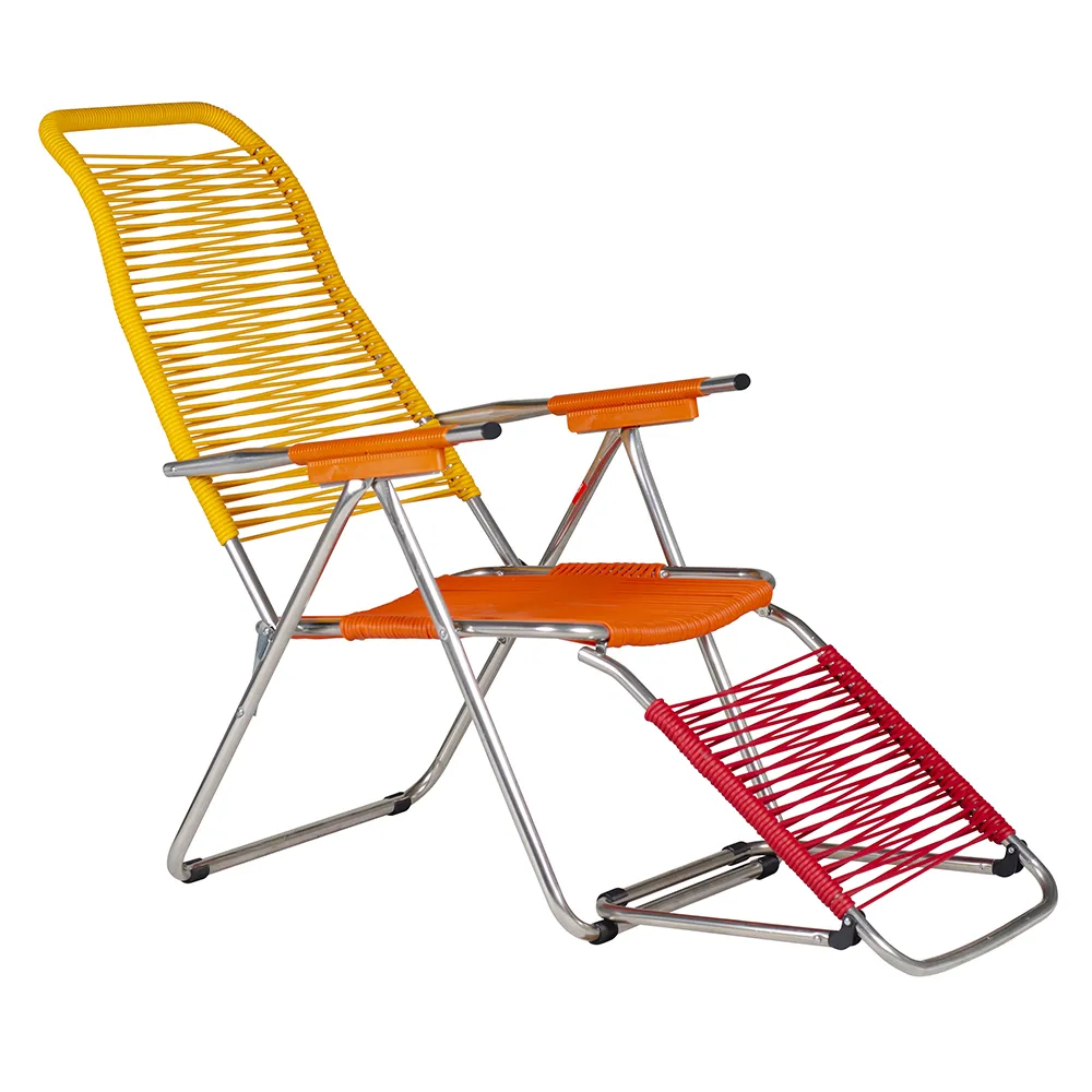 Spaghetti sun lounger pop yellow/orange/red/orange aluminium