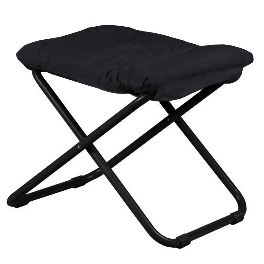 Chico footstool black leather
