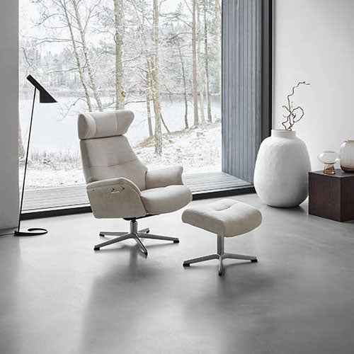 Air armchair Leather 58 Quattro aluminium base