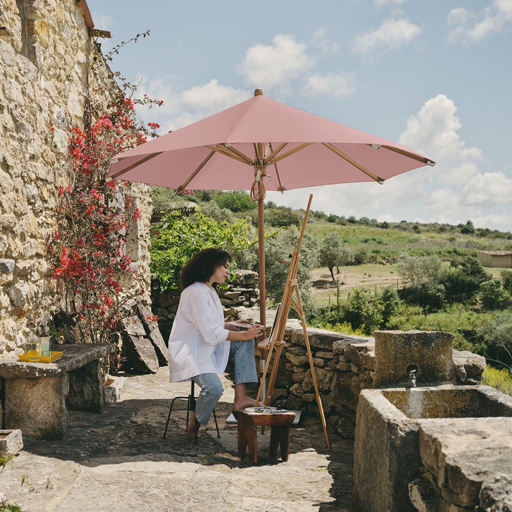 Teakwood parasol 350 cm Cat.4 417 Ocean