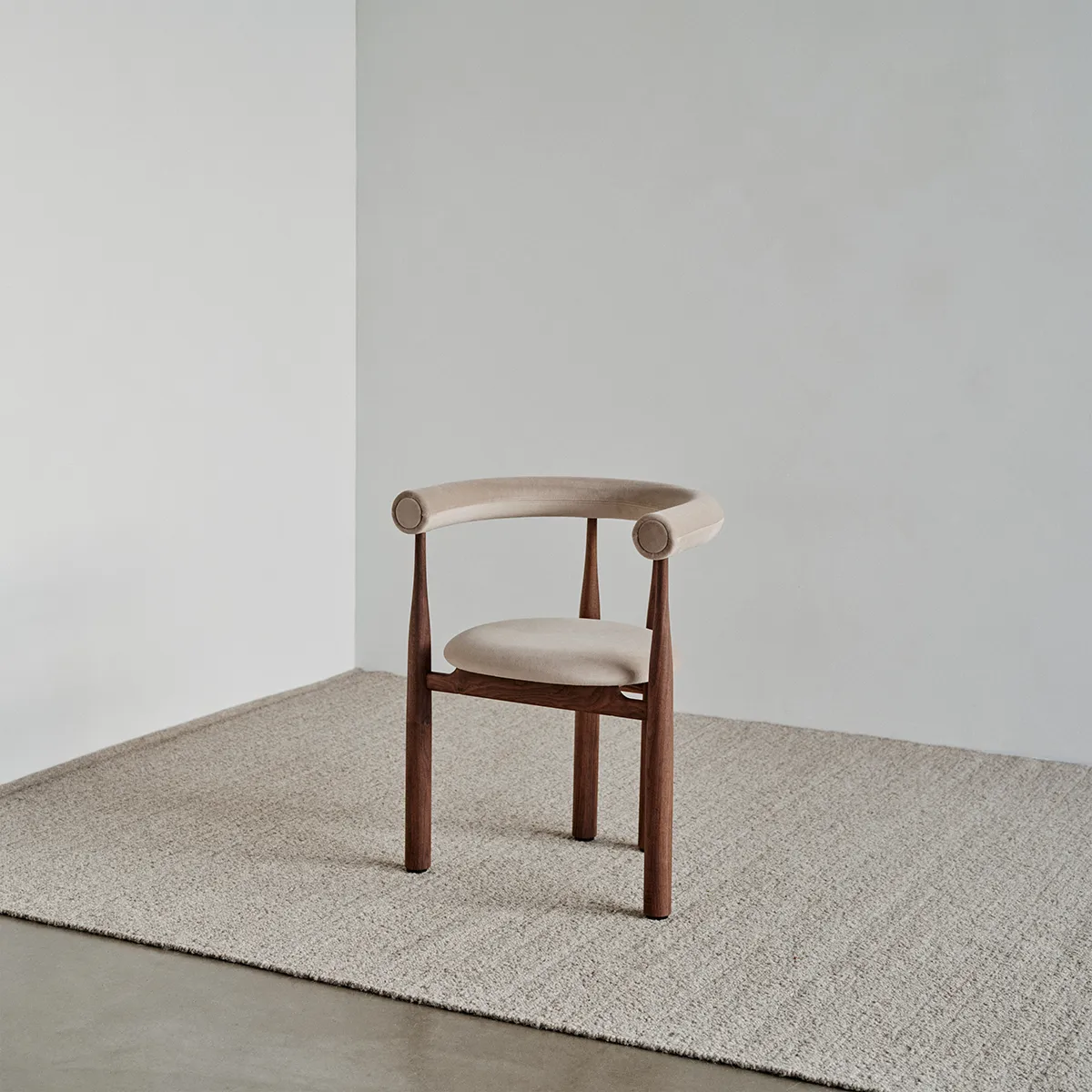 Upholstered Dining Chair Bukowski Black Wooly