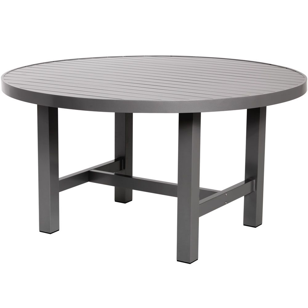 Dining Table 120 Cm Grey Aluminium