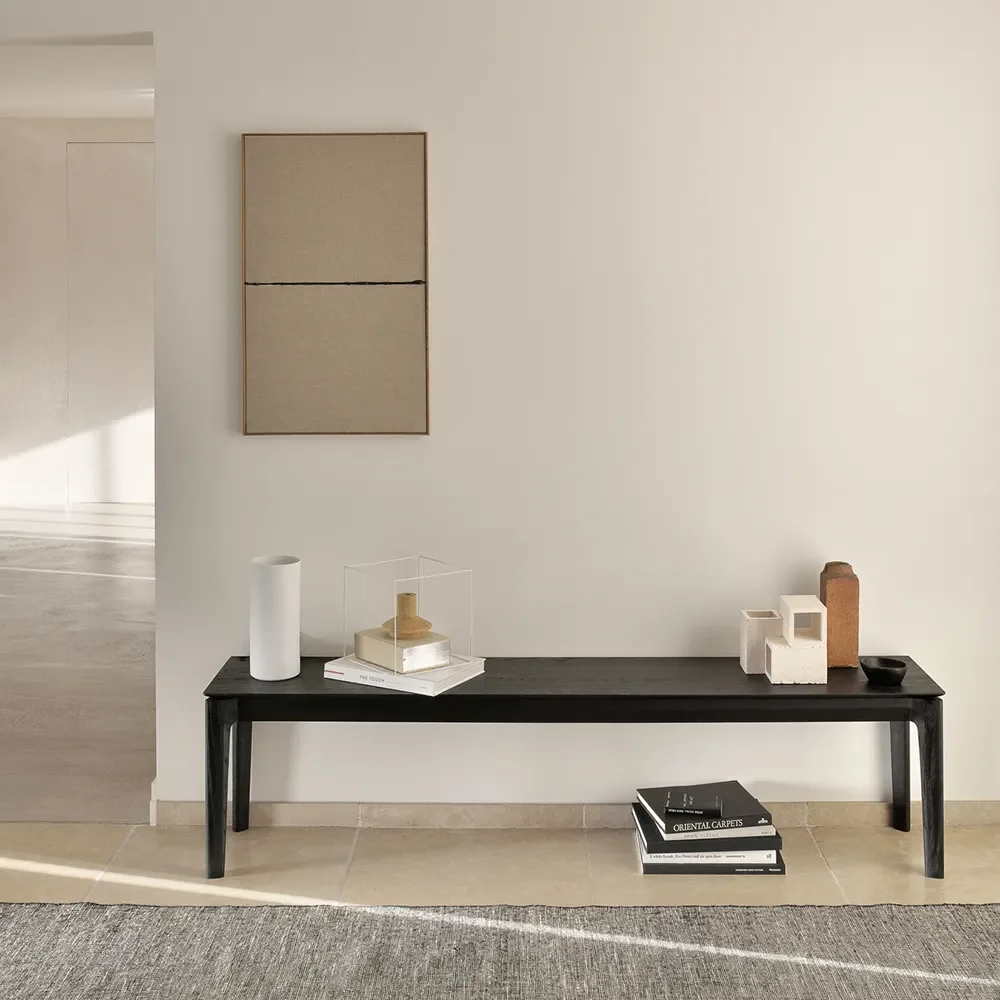 Bok Bench 35x186 cm Black lacquered oak