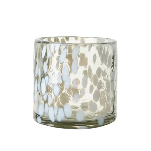 PARTY Tealight Holder S White/Ice Blue Ø9xH9cm