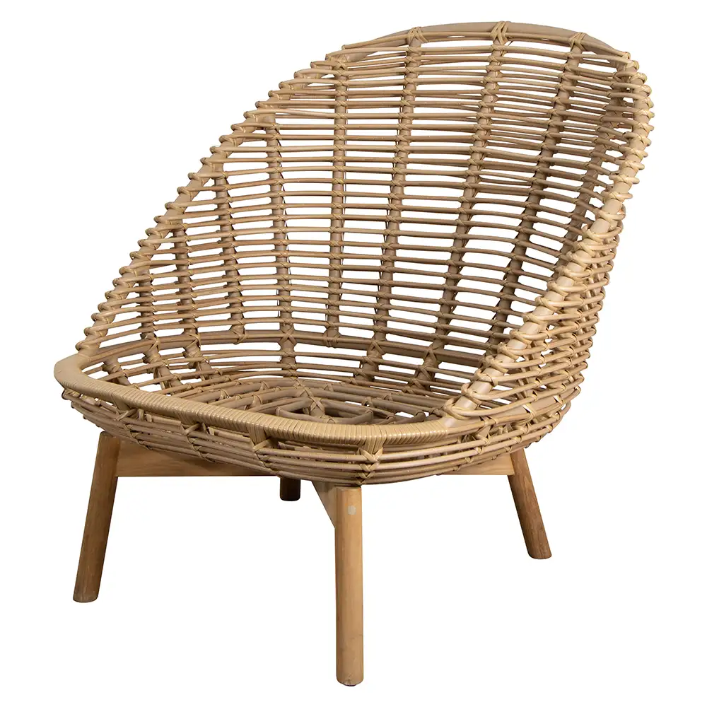 Hive lounge chair w/teak legs Natural, Weave