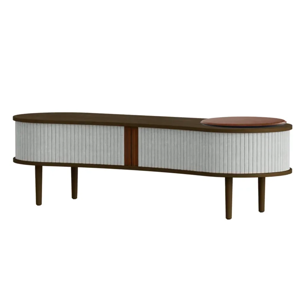 Audacious TV stand Dark Oak/Sterling