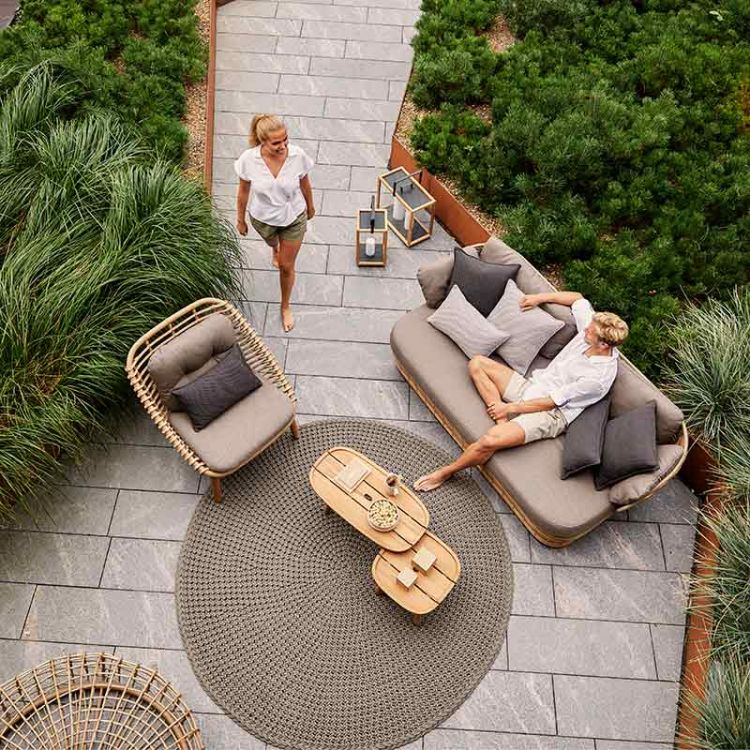 Lounge Armchair Basket Natural Wicker Incl Light Cane-Line Airtouch Cushion Set