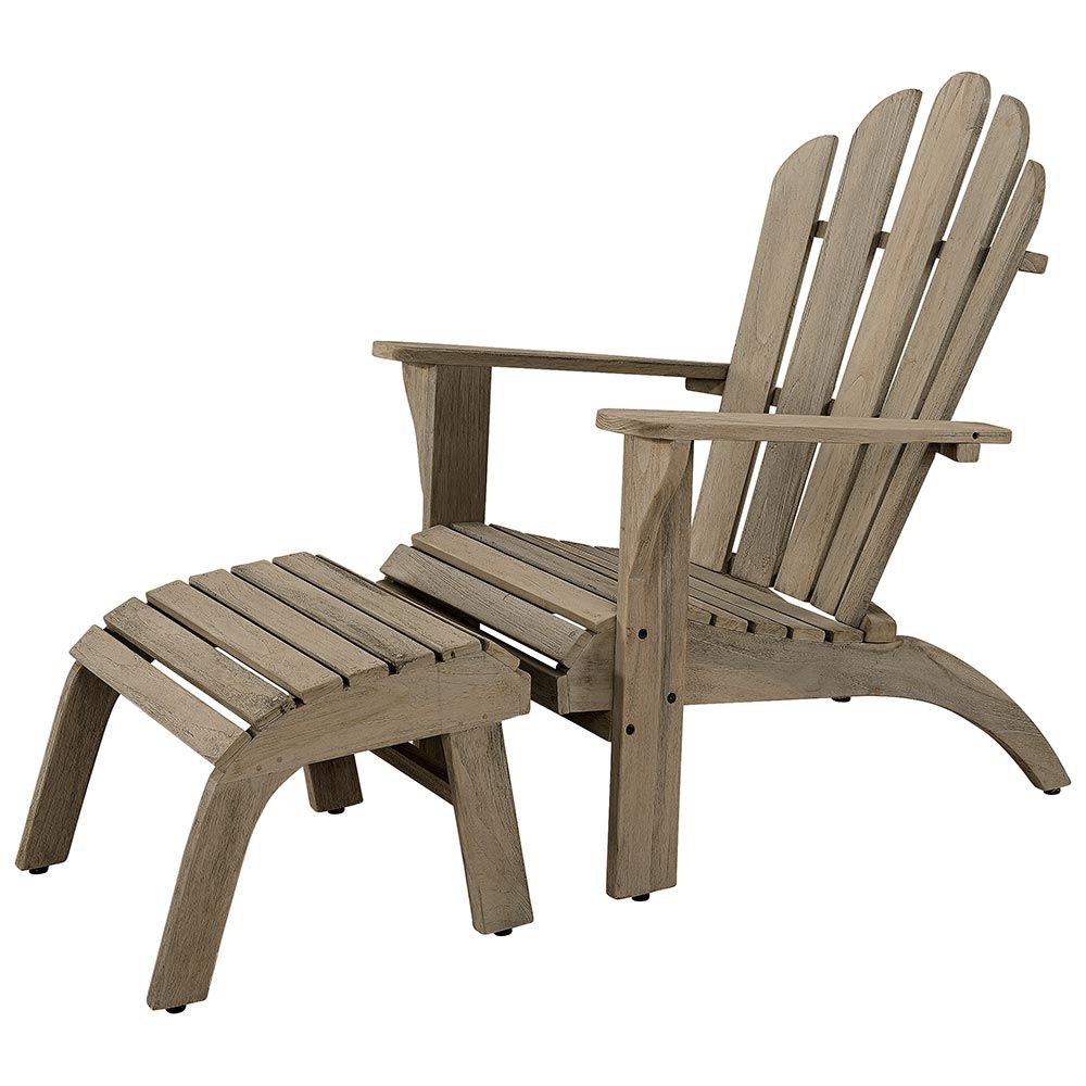 Adirondack chair incl. footstool Teak