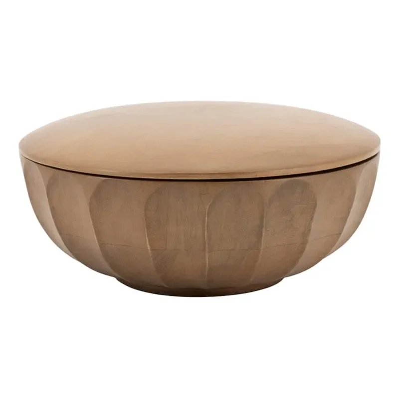 Storage bowl Yori large 19x19x9 cm Mango Wood Brown