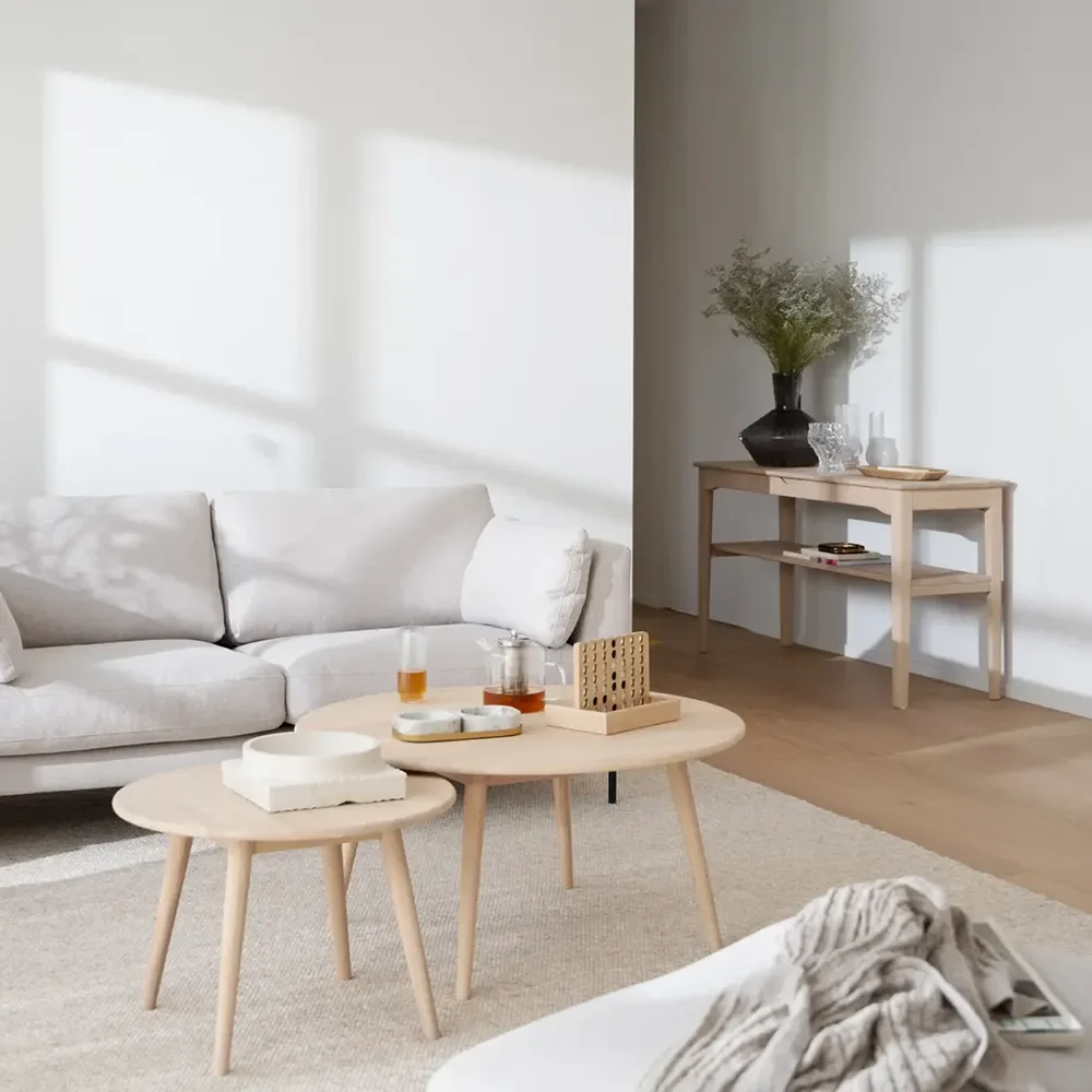 Markham console table whitepigmented oak