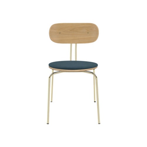 Curious Dining Chair Oak/Brass Jet Air Blue