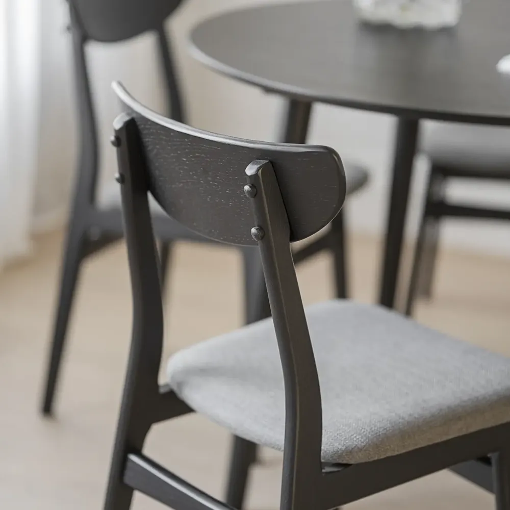 Rodham chair black oak/dark grey