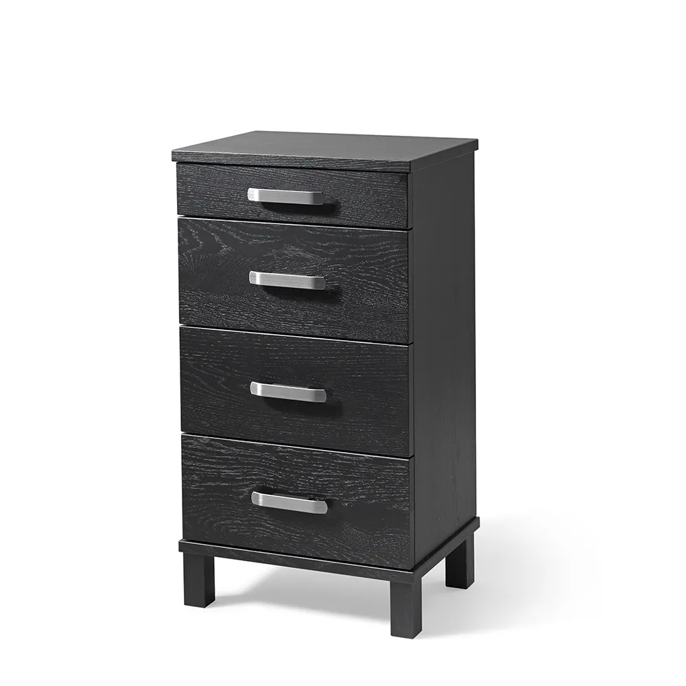 Nadja Chest of drawers H75 W40 Black stained Oak/Ground steel