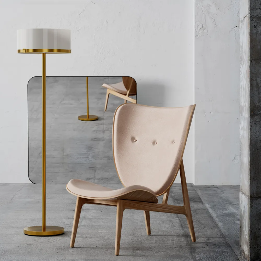 Marcel floor lamp H: 150cm brass/white