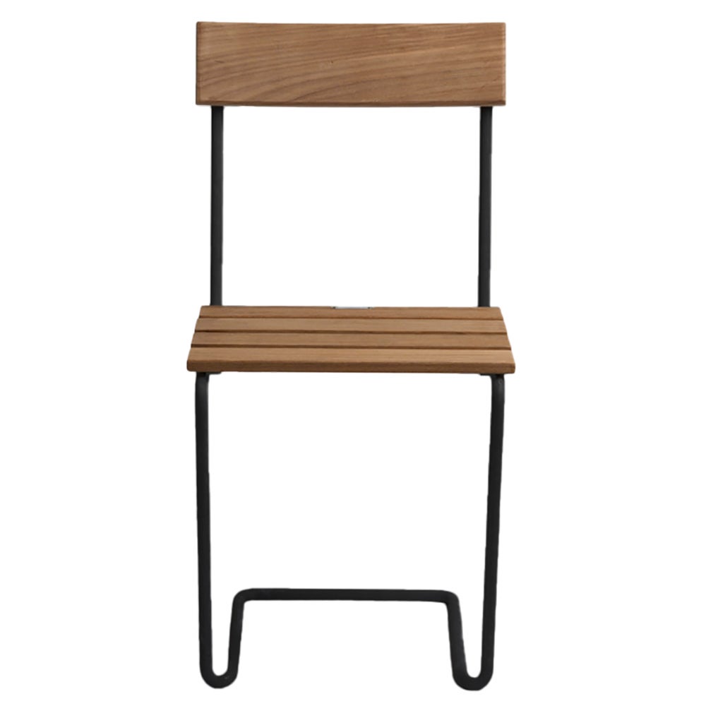 Chair 1 Untreated Teak / Black Frame