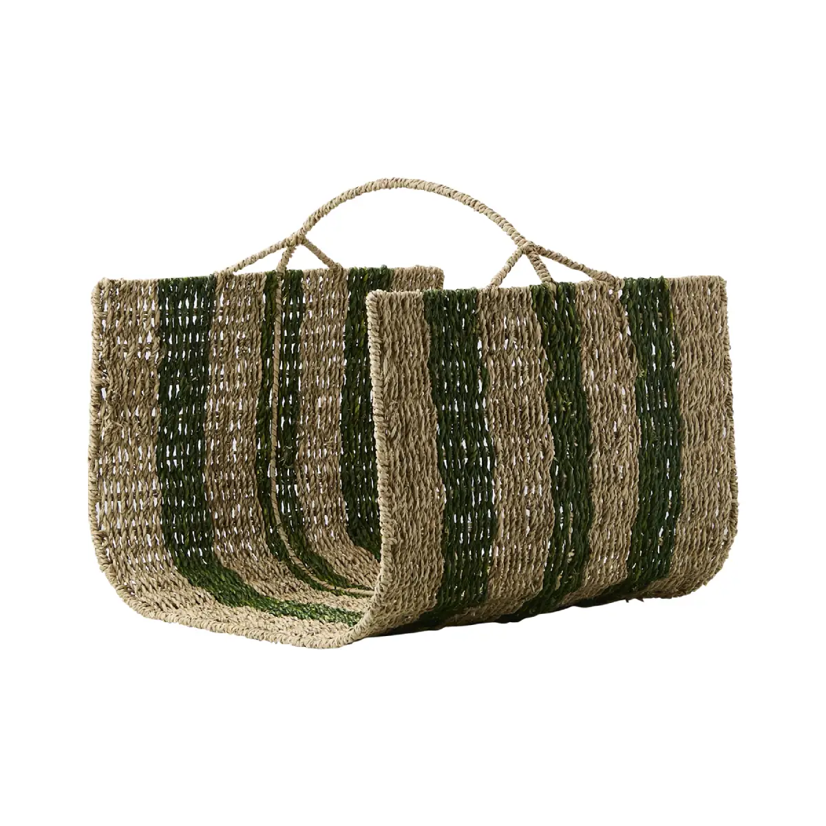 COLLECT Firewood basket Natural/green L42xW42xH42 cm