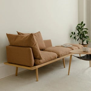 Lounge Around  3-seater sofa Oak/Sugar Brown