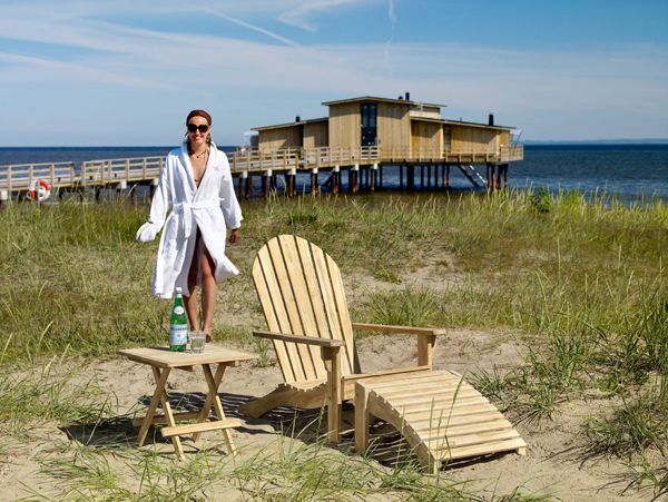 Opal recliner with footstool white