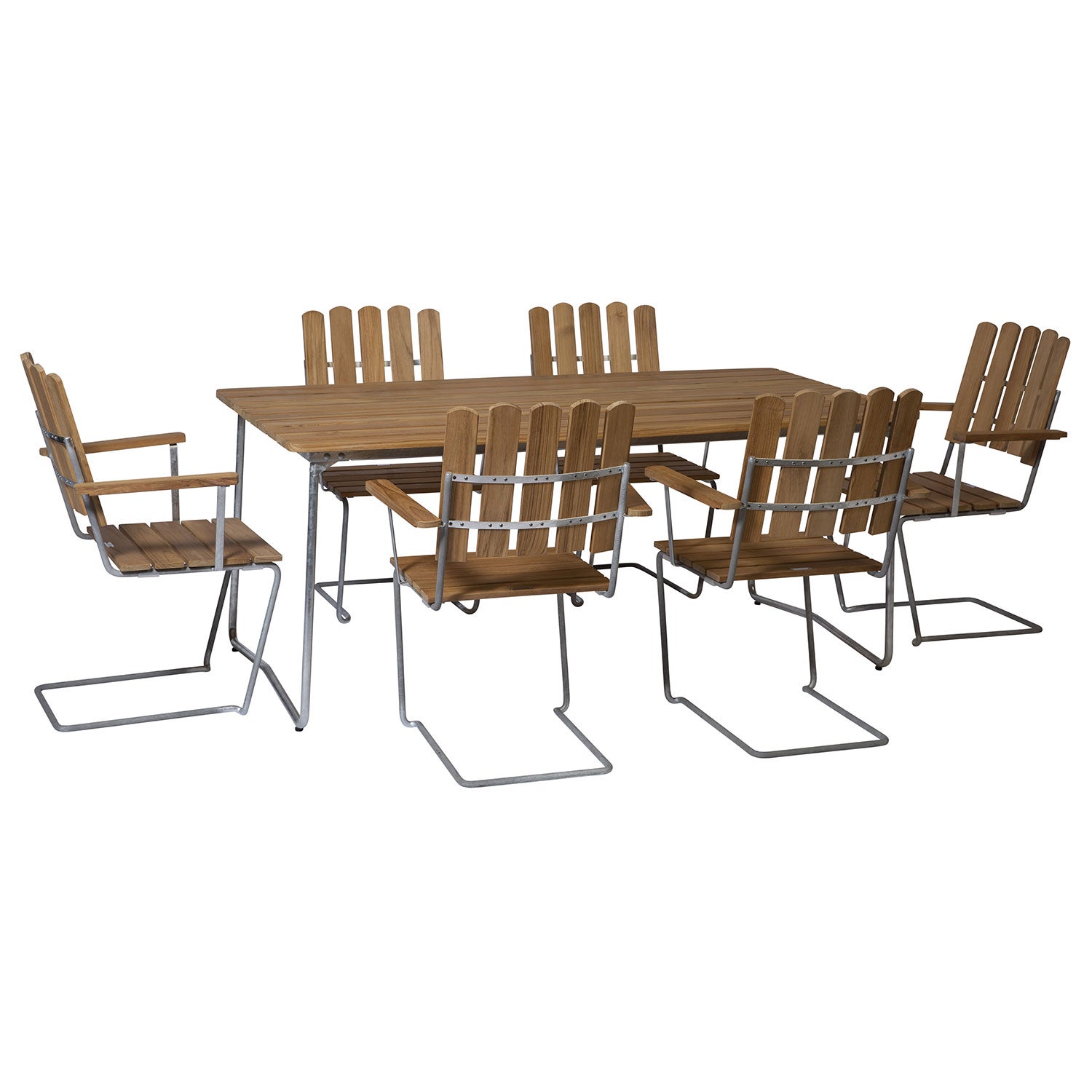 Table B31 170 Untreated teak / hot dip galvanised frame