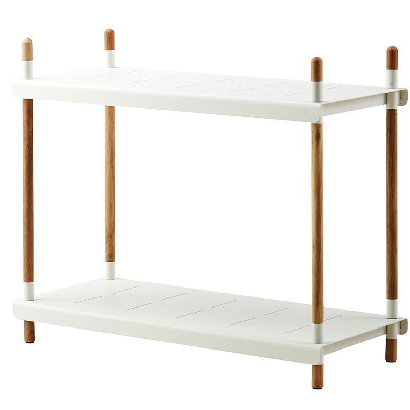 Frame Shelf 83cm Teak/White