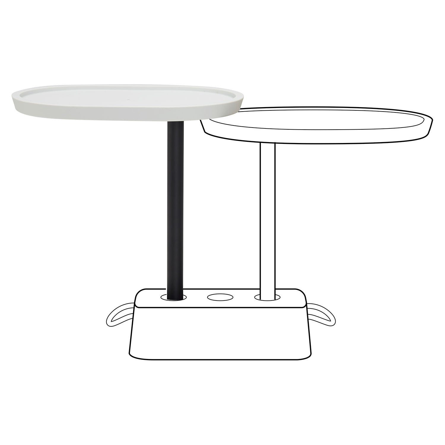 Bricks buddy extra table for brick table light grey