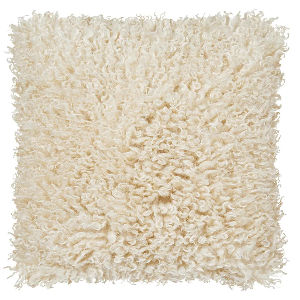 Wooly ornamental cushion 45x45 cm Beige
