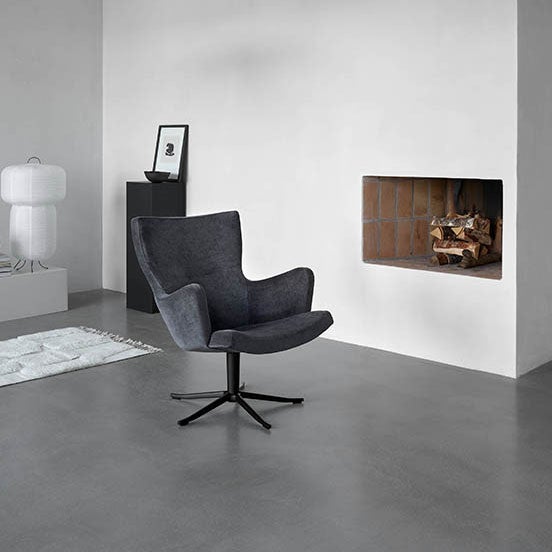 Gyro armchair with armrests fabric B Alu