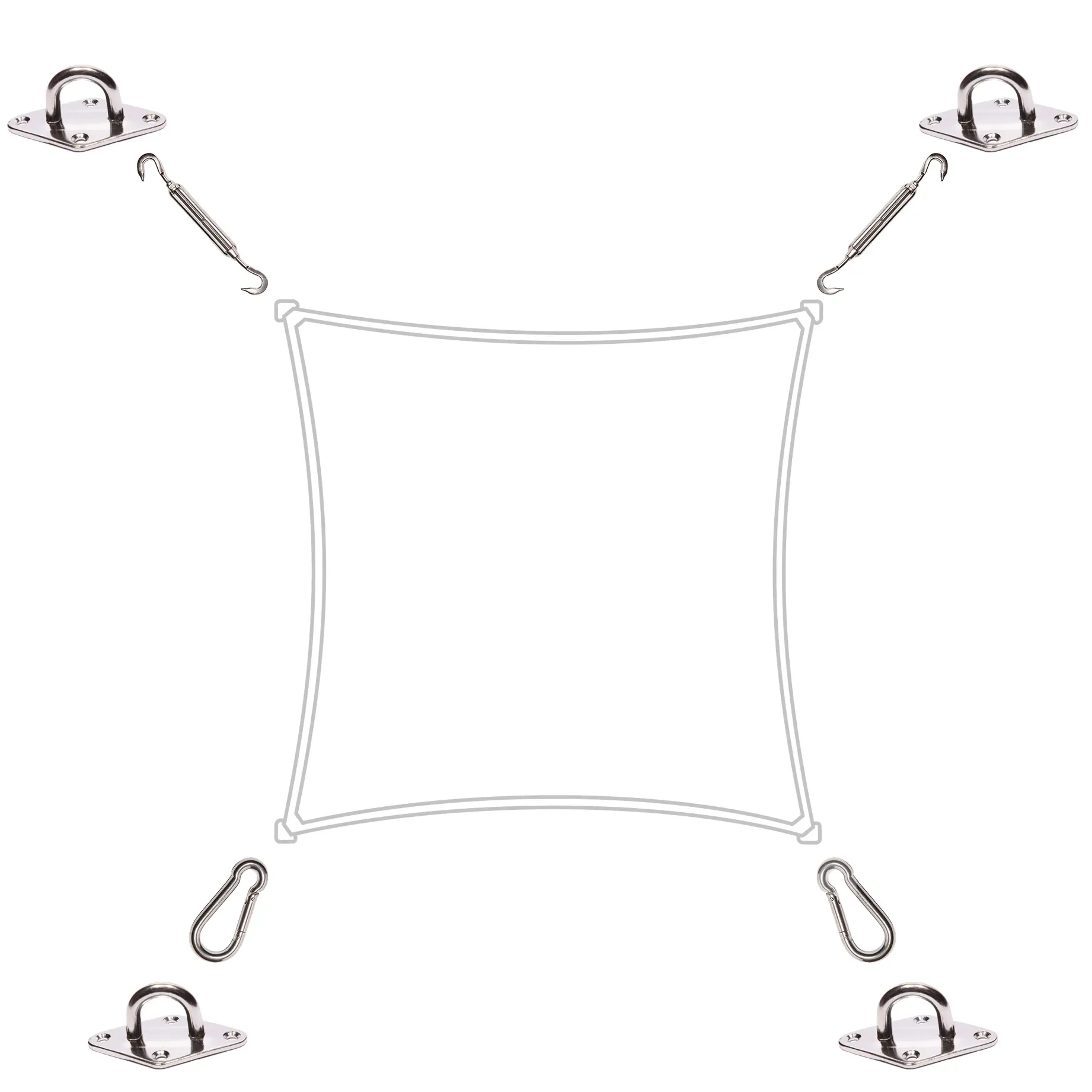Mounting kit for square solar sails