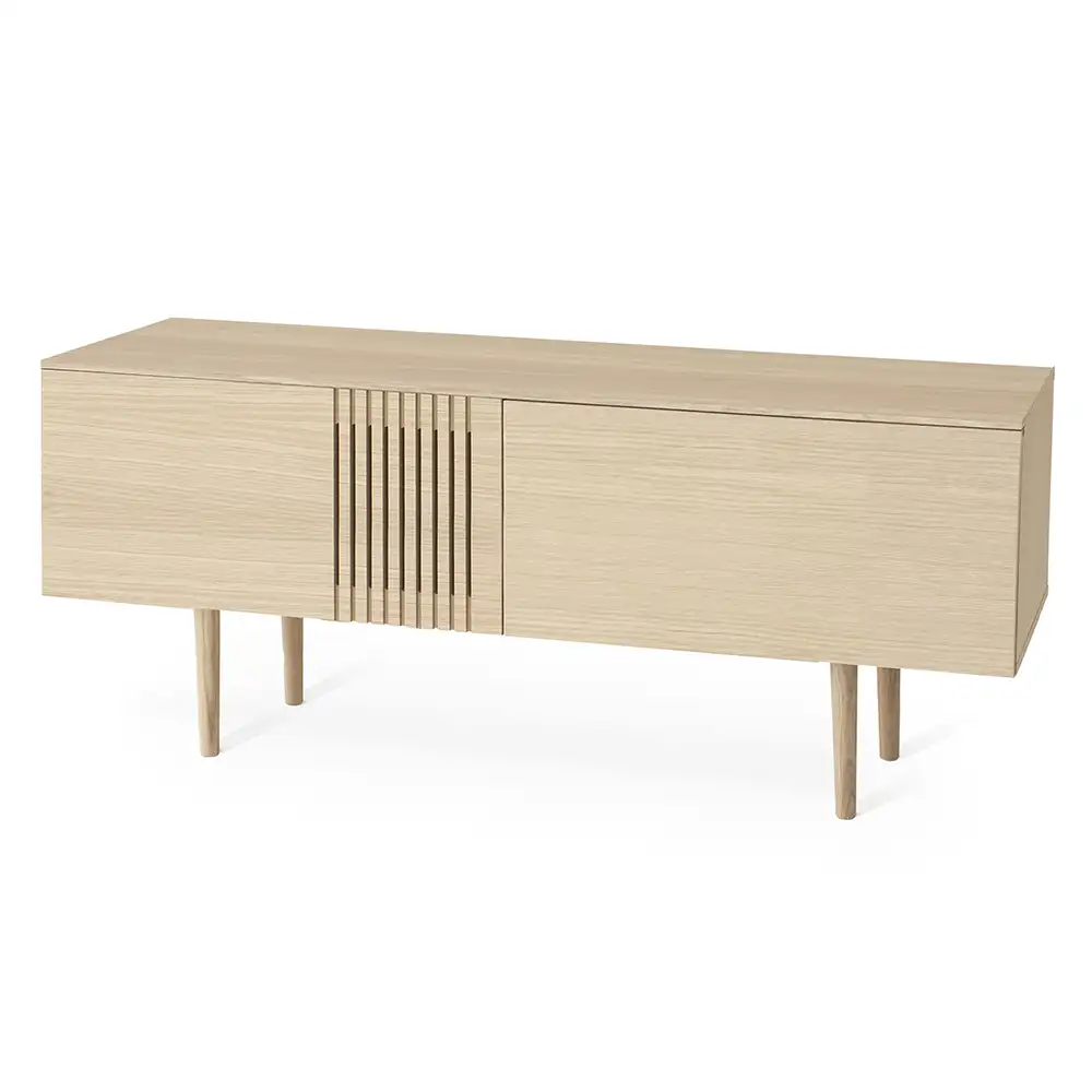 Joel Media bench 120 cm white oiled oak