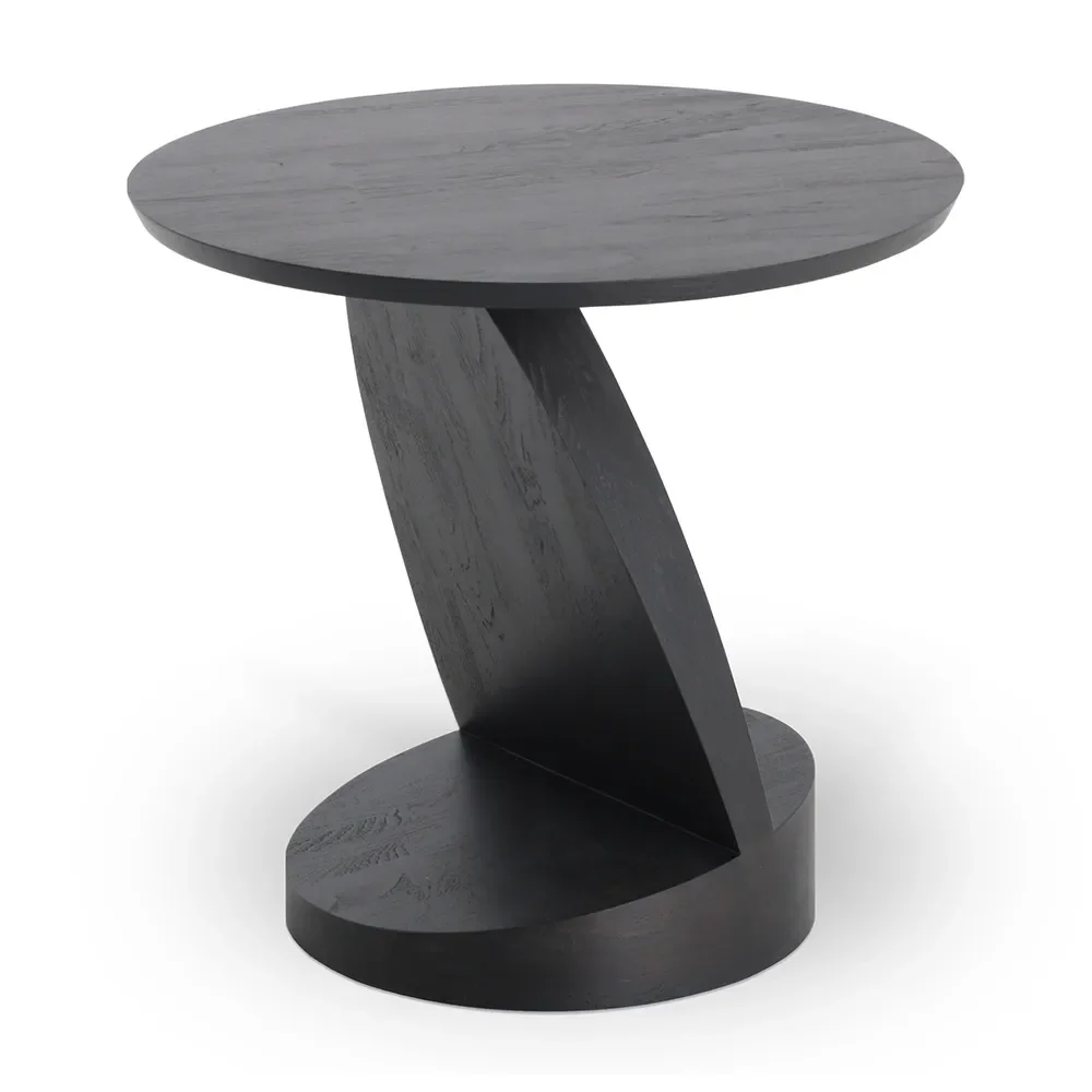 Oblic Side Table Black lacquered teak