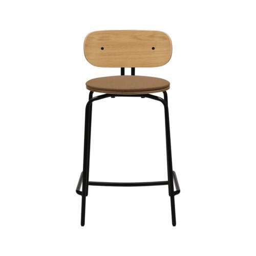 Curious Low Bar Stool Oak/Black Sugar Brown