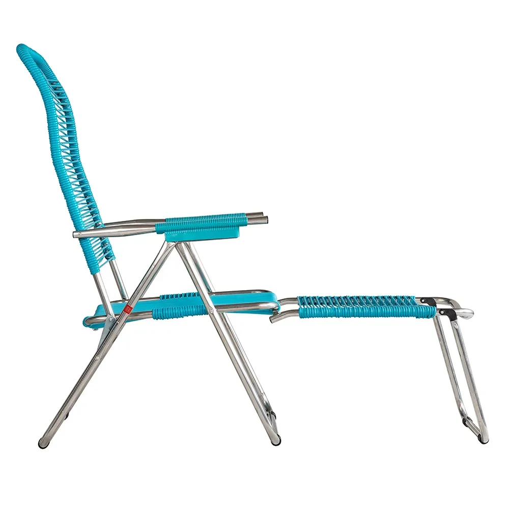 Spaghetti deck chair matt turquoise aluminium