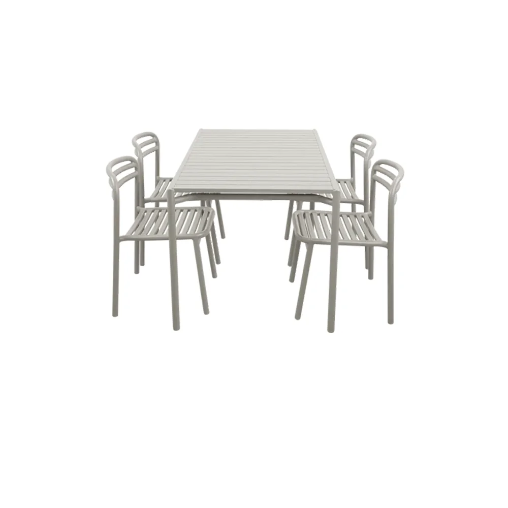  Bliss dining table incl. four chairs - Sand aluminium