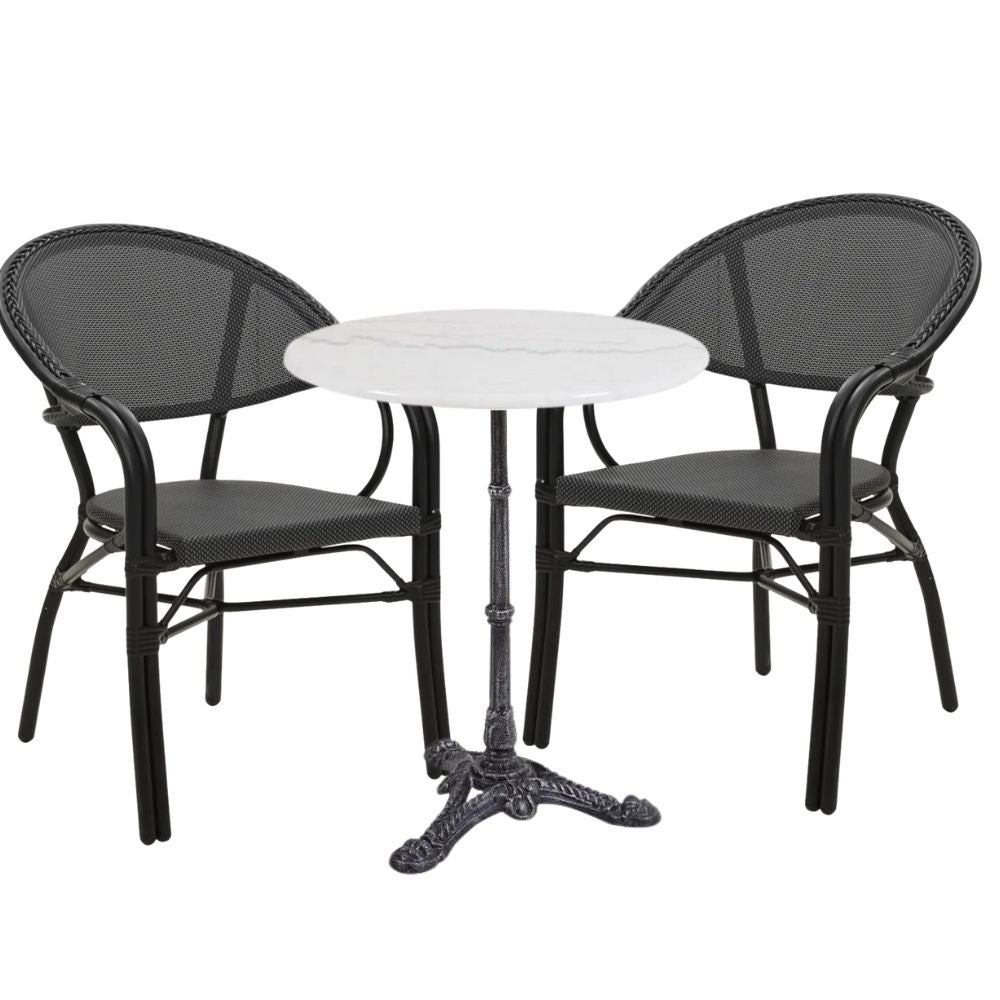 Bistro Chair with Armrest Parterre Black/Black