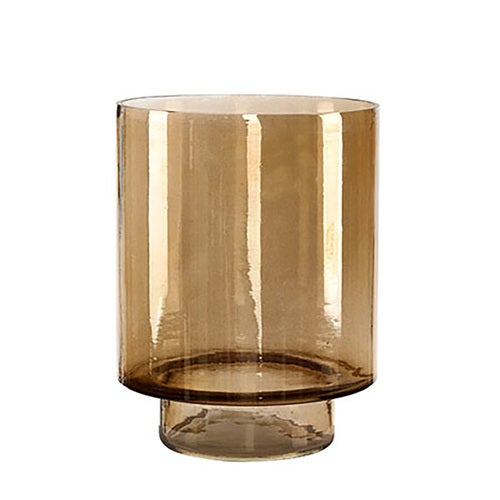 Reef candle lantern in glass Ø24 cm-Smoke Brown