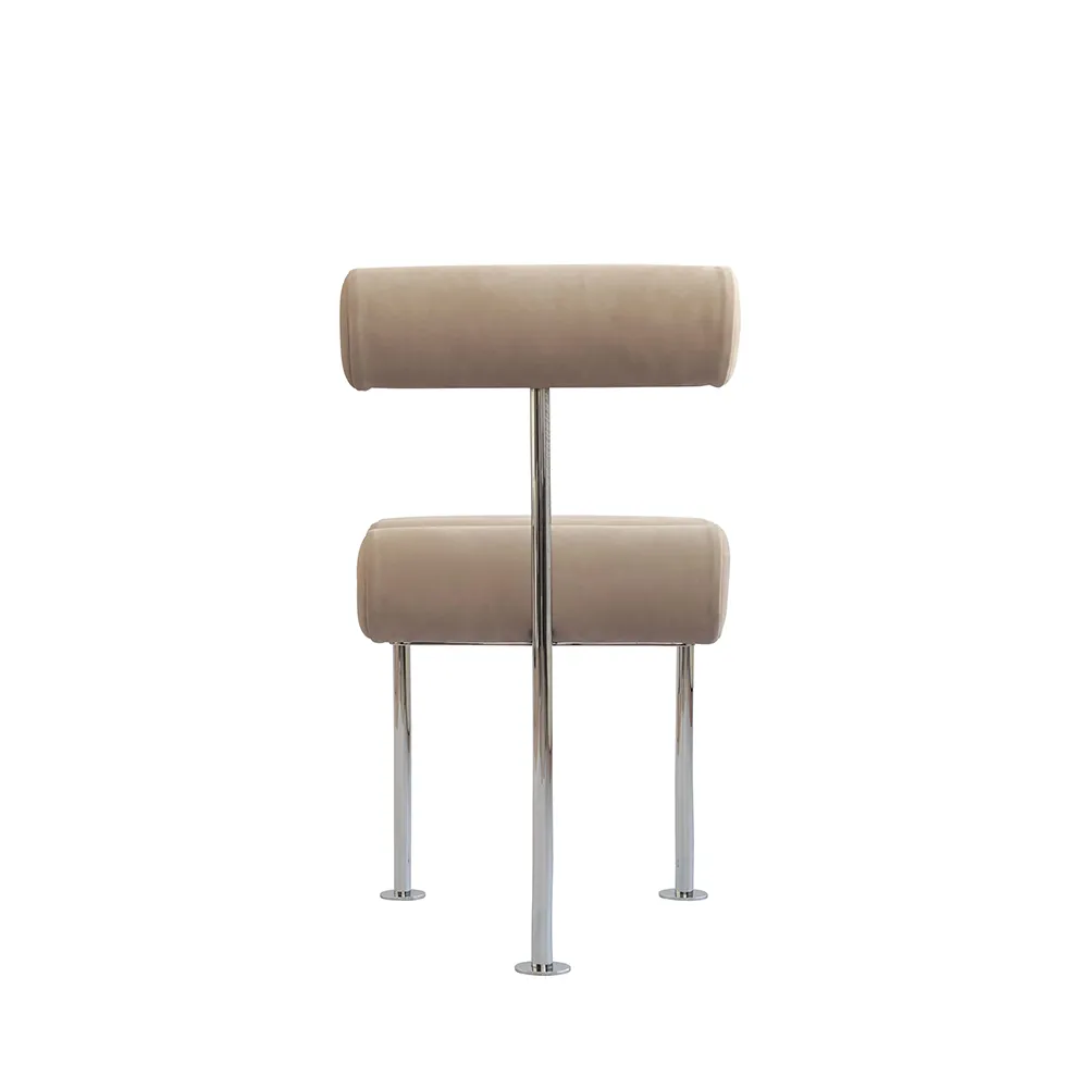 Hiro Dining Chair, Stainless Steel - Nubuck