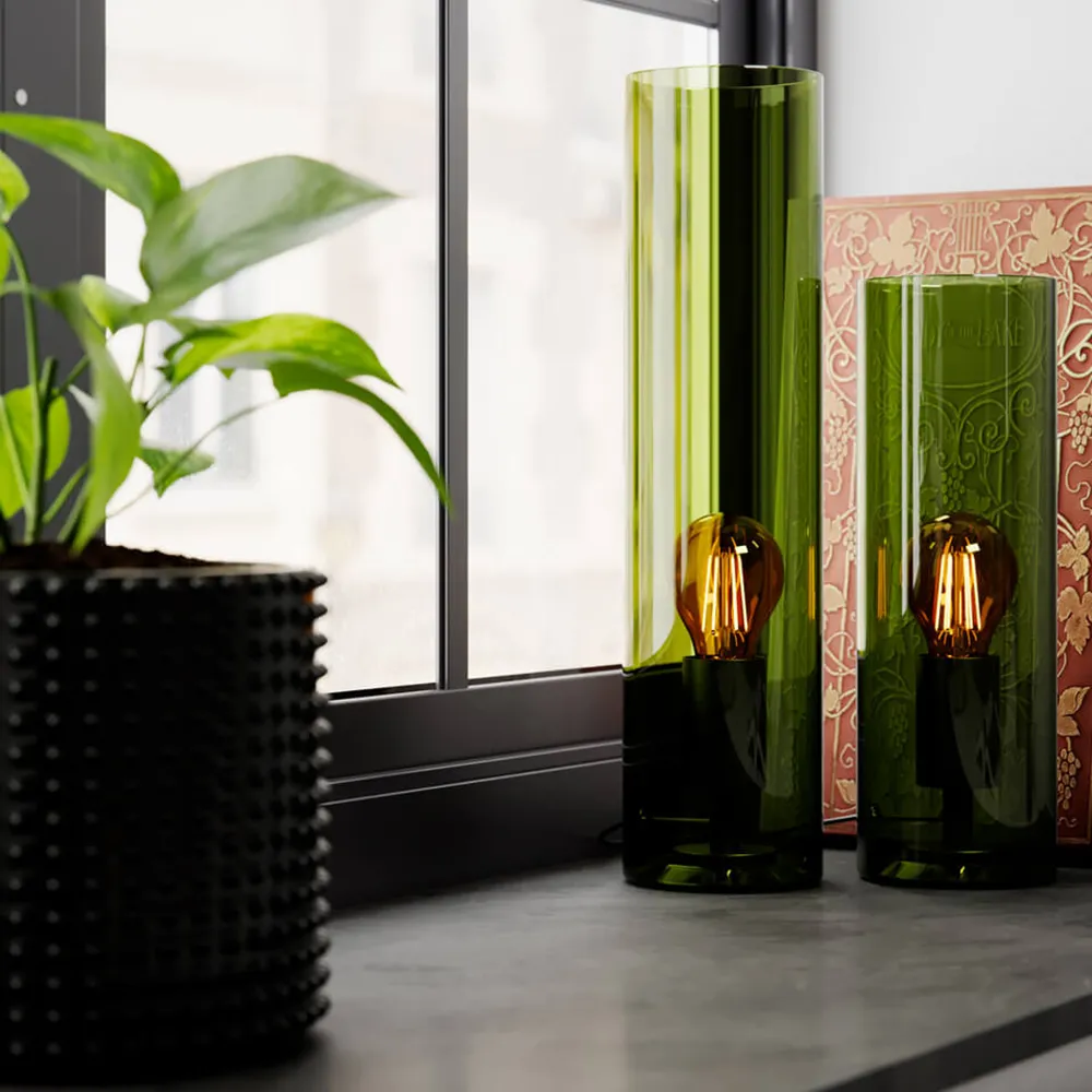 Flake table lamp 30cm Green