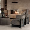Porto fabric armchair-Vega wood