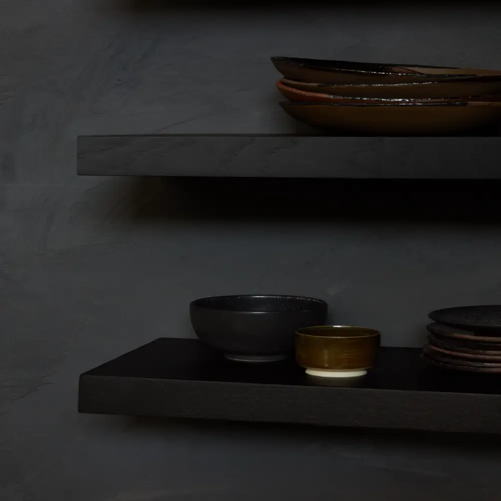  Wall shelf Blackvarnished oak 140x22 cm