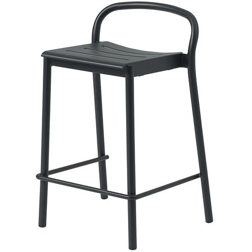 Linear Steel Counter Stool Anthracite Black 