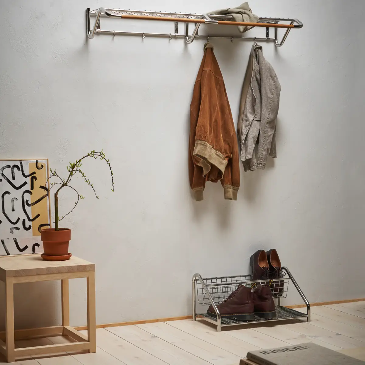 Funk Shoe shelf 122 cm Rostfritt stål Rostfritt Stål