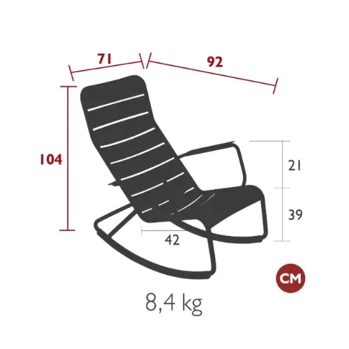 Luxembourg rocking chair Acapulco blue
