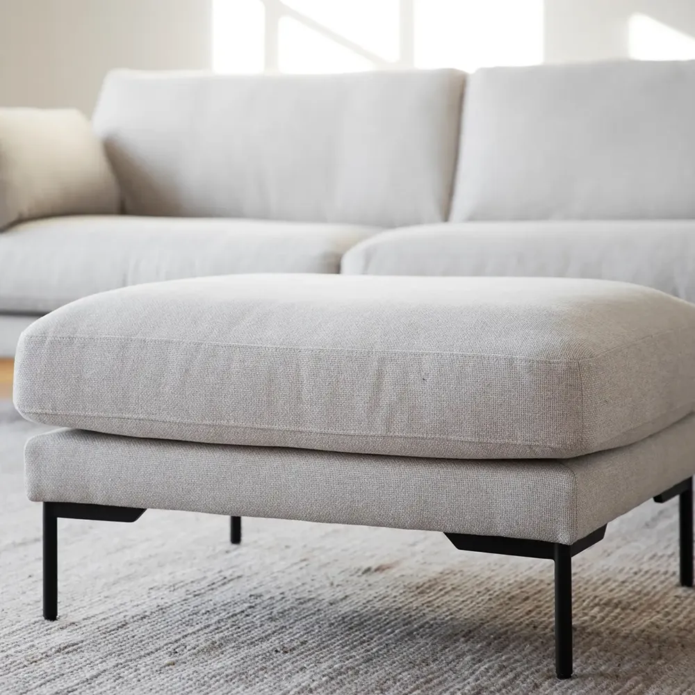 Corwin Footstool fabric Rita light beige