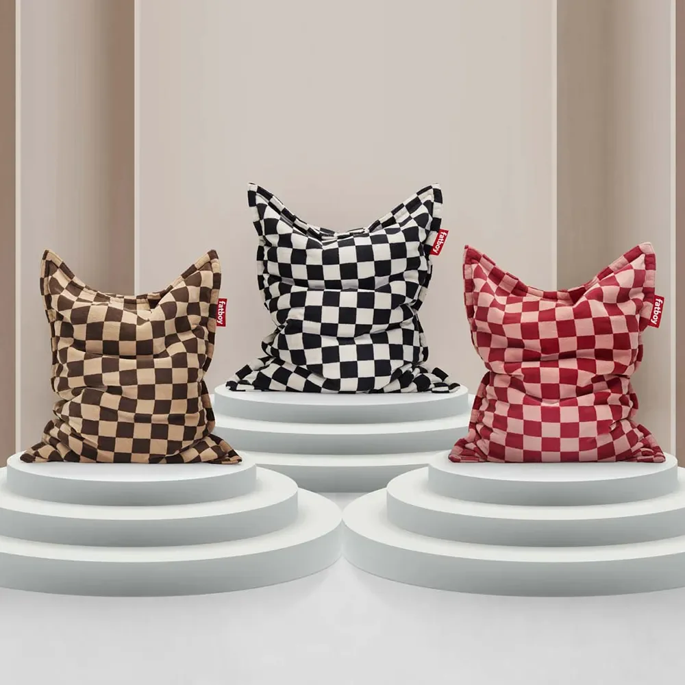 Original slim teddy Beanbag chess black ecru