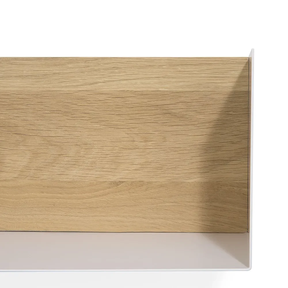 U shelf 55x20 cm oak /white metal