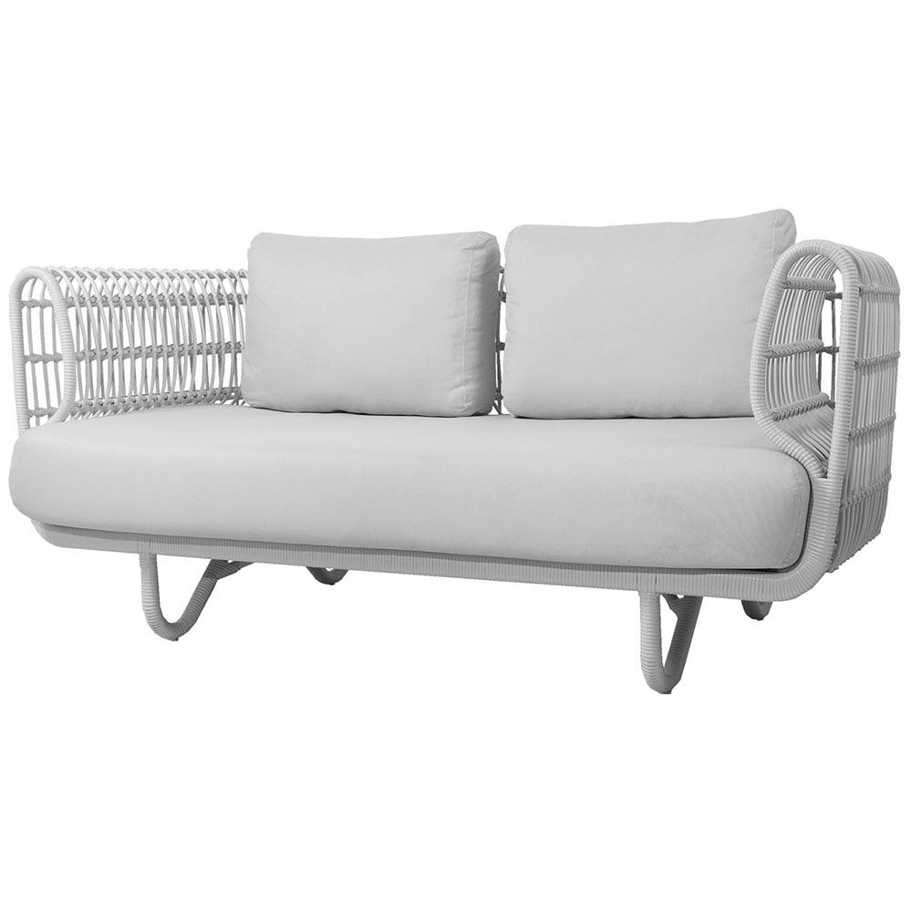 Nest 2-Seater Sofa Artificial Rattan White
