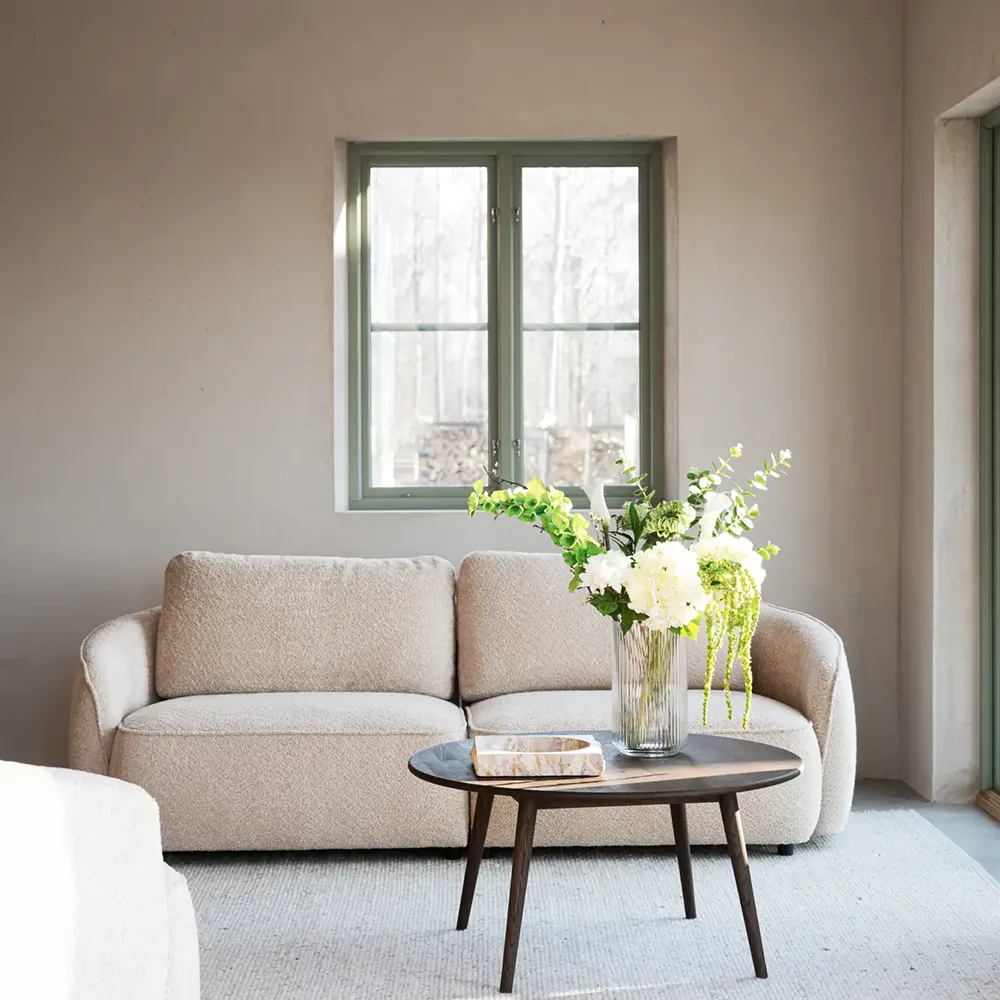 Norris 3-seater sofa in Anna light beige fabric